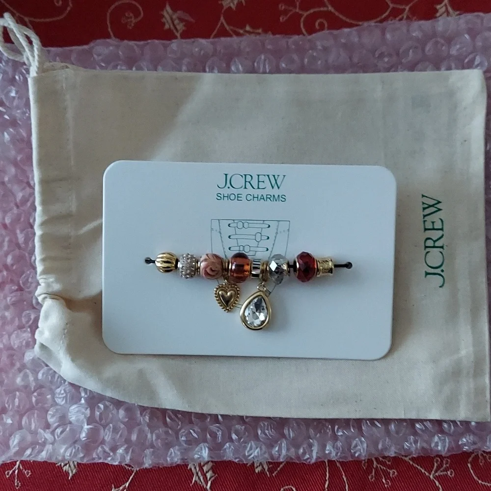 J.Crew Shoelace Teardrop Shoe Charms pack Rose Multi BNWT SO